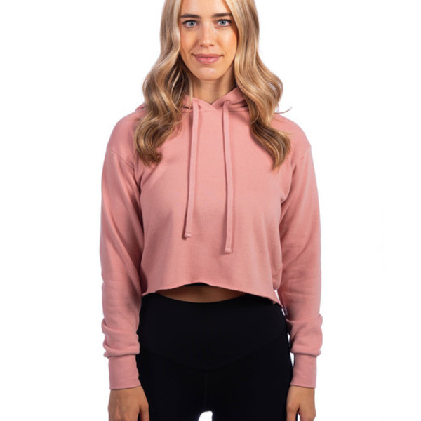 Ladies' Laguna Cropped Pullover Hooded Sweatshirt Thumbnail