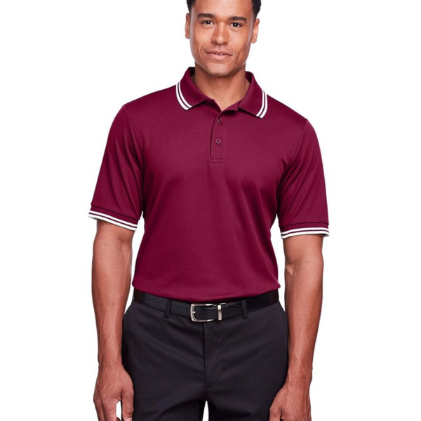 Men's CrownLux Performance® Plaited Tipped Polo Thumbnail
