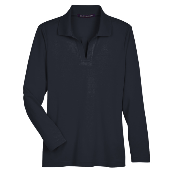 Women's CrownLux Performance® Plaited Long Sleeve Polo Thumbnail