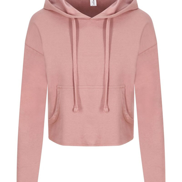 Women's Girlie Cropped Hooded Fleece with Pocket Thumbnail