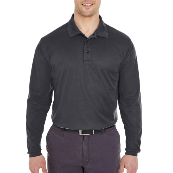 Men's Cool & Dry Long Sleeve Mesh Piqué Polo Thumbnail