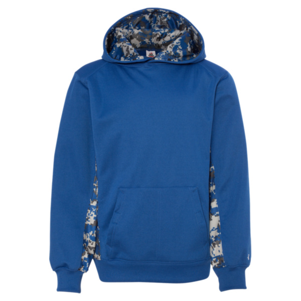 Youth Digital Camo Colorblock Performance Fleece Hooded Sweatshirt Thumbnail