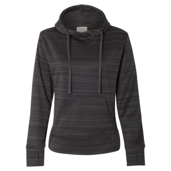 Women's Odyssey Striped Performance Fleece Lapover Hooded Sweatshirt Thumbnail