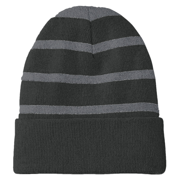 Striped Beanie with Solid Band Thumbnail