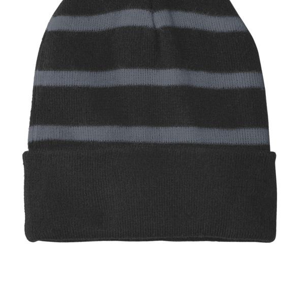 Striped Beanie with Solid Band Thumbnail