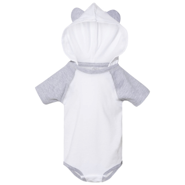 Infant Fine Jersey Raglan Bodysuit with Hood & Ears Thumbnail