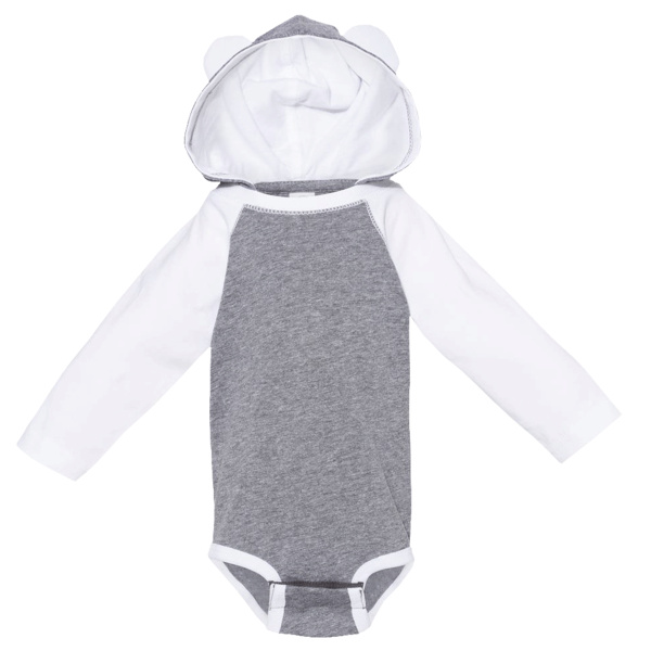 Infant Fine Jersey Character Hooded Long Sleeve Bodysuit with Ears Thumbnail