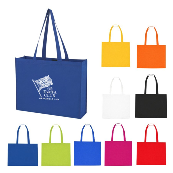 16" x 12" Non-Woven Shopper Tote Bag – Reusable Polypropylene Promotional Grocery Bag Thumbnail