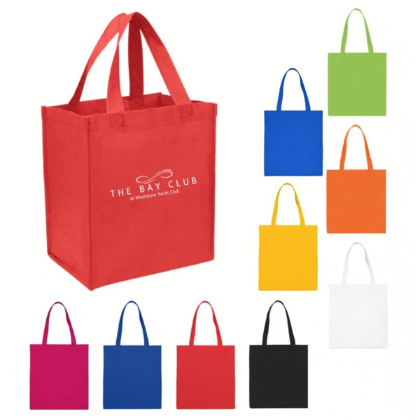 10" x 14" Non-Woven Shopper Tote Bag – Reusable Polypropylene Promotional Grocery Bag Thumbnail