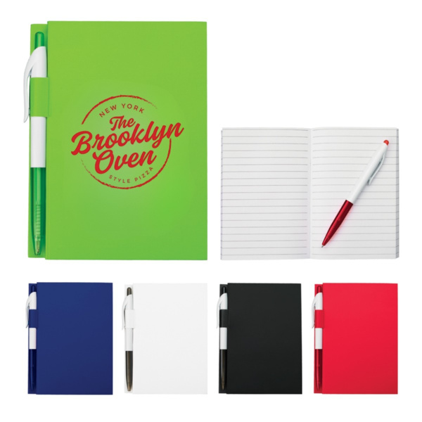 Notebook with Pen – 70 Page Lined Journal with Matching Pen & Loop, 4.5" x 6" Thumbnail