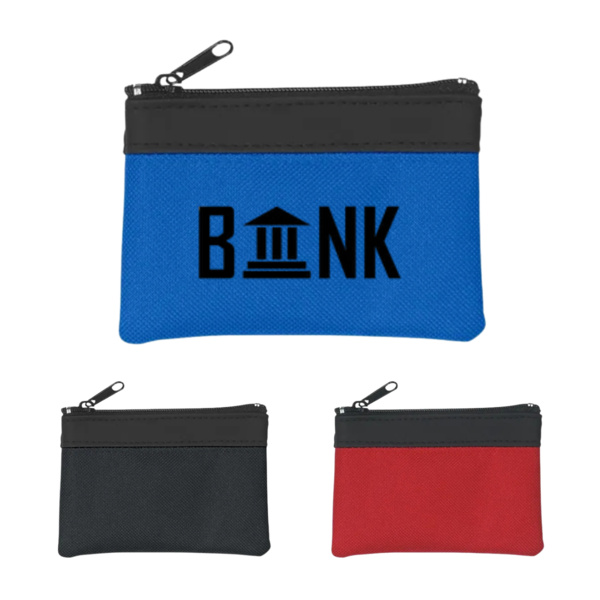 Zippered Coin Pouch – 600D Polyester Zipper Wallet for Coins, Cash & Small Essentials Thumbnail