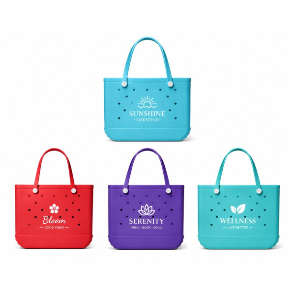 EVA Waterproof Beach Tote Bag – Bogg Style Custom Tote (SMALL) Thumbnail