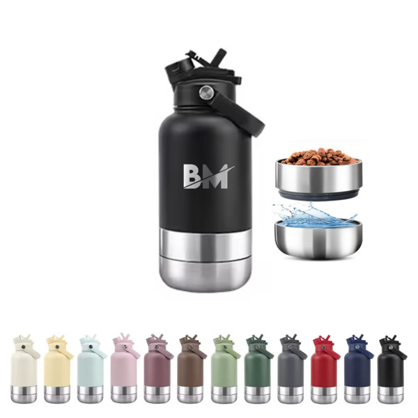 3-in-1 Dog Travel Water Bottle – 32oz Stainless Steel Pet Dispenser (Laser Engraved) Thumbnail