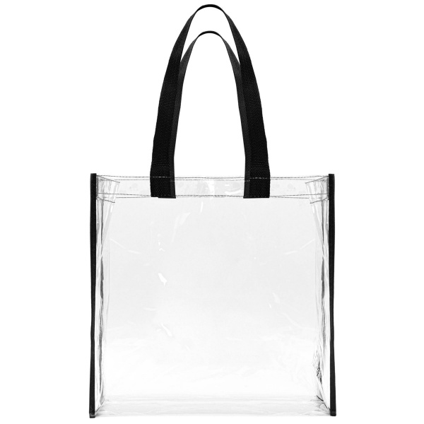 Clear Stadium Tote Bag Vinyl Transparent Security Bag with Colored Trim Event Approved Thumbnail