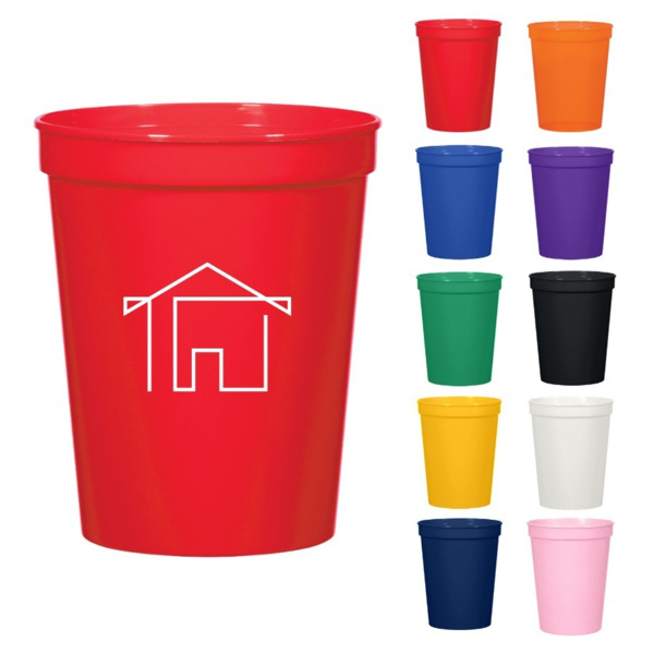 12 oz BPA Free Stadium Cup – Reusable Polypropylene Promotional Drink Cup Thumbnail