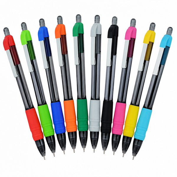 Smooth Glide Retractable Ballpoint Pen – Custom Logo Promotional Click Pen with Rubber Grip Thumbnail