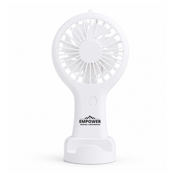 3-in-1 Rechargeable Mini Handheld Fan with Phone Stand Thumbnail