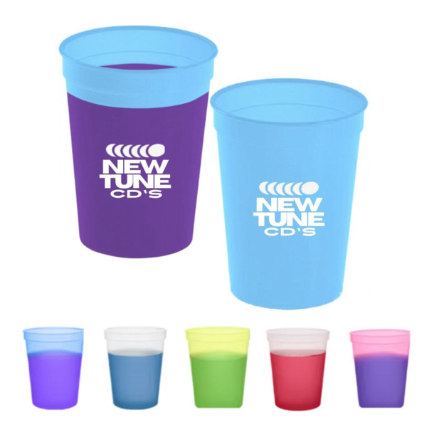12 oz Color Changing Stadium Cup – Reusable Mood Plastic Promotional Drink Cup Thumbnail