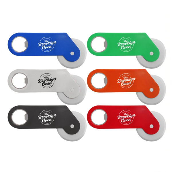 Pizza Cutter with Bottle Opener – Custom Logo Kitchen Tool for Restaurants, Events, and Promotions Thumbnail