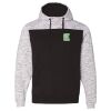 Men's Mélange Fleece Colorblocked Hooded Sweatshirt Thumbnail