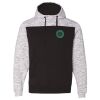 Men's Mélange Fleece Colorblocked Hooded Sweatshirt Thumbnail