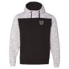 Men's Mélange Fleece Colorblocked Hooded Sweatshirt Thumbnail