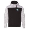 Men's Mélange Fleece Colorblocked Hooded Sweatshirt Thumbnail