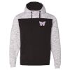 Men's Mélange Fleece Colorblocked Hooded Sweatshirt Thumbnail