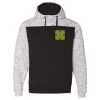 Men's Mélange Fleece Colorblocked Hooded Sweatshirt Thumbnail
