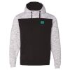 Men's Mélange Fleece Colorblocked Hooded Sweatshirt Thumbnail