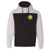 Men's Mélange Fleece Colorblocked Hooded Sweatshirt Thumbnail