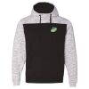 Men's Mélange Fleece Colorblocked Hooded Sweatshirt Thumbnail